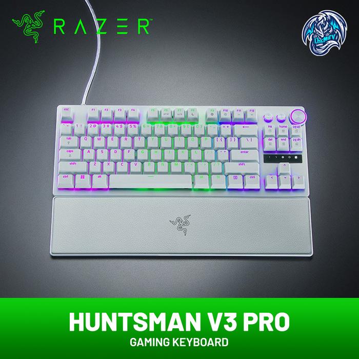 Razer Huntsman V3 Pro TKL White Analog Optical Switch RGB Chroma Mechanical Gaming Keyboard
