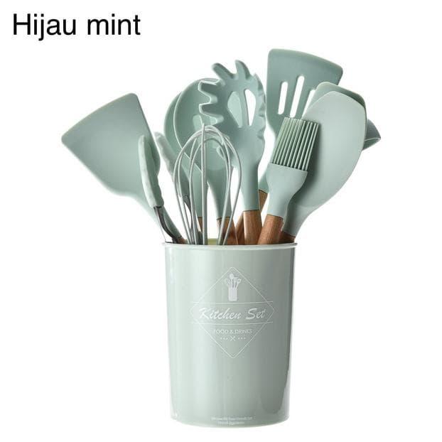 Gambar Sutil Silicone Cooking Utensils Set Deffect Jual Murah - Mint dari Shine Glamour undefined Tokopedia