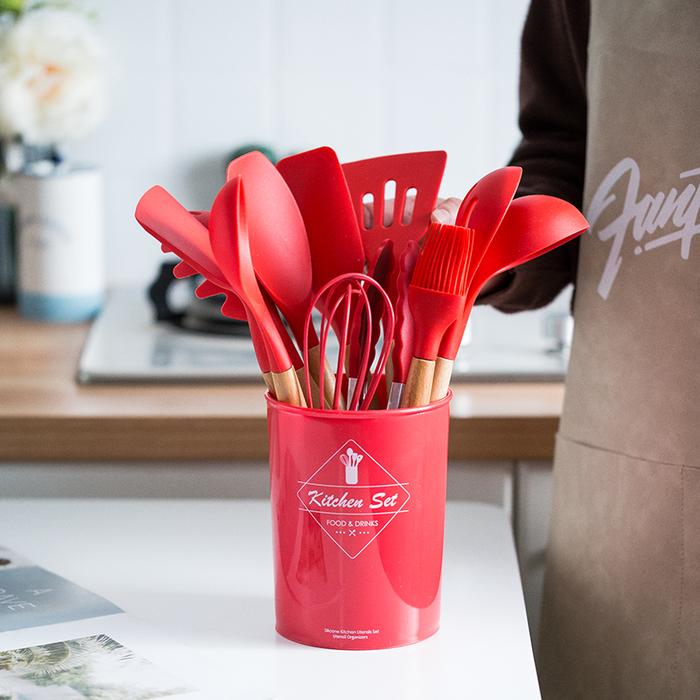Gambar Sutil Silicone Cooking Utensils Set Deffect Jual Murah - Merah dari Shine Glamour undefined Tokopedia