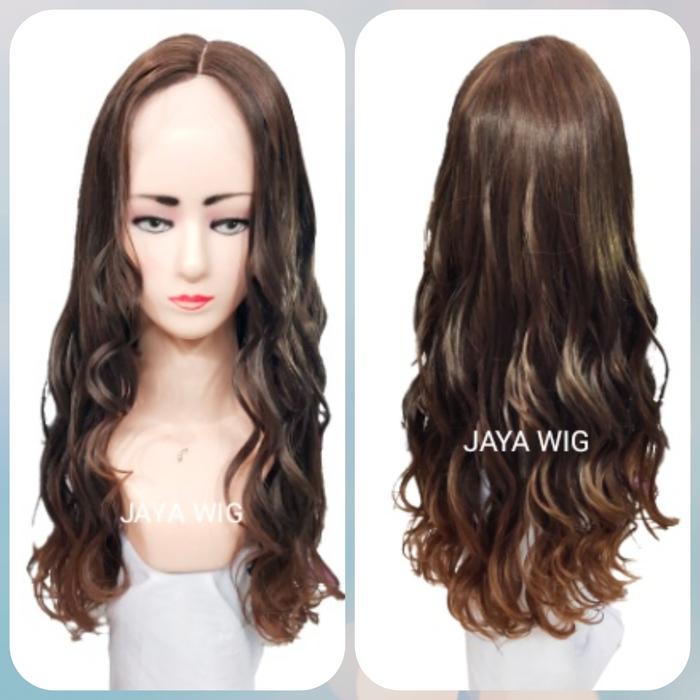 Gambar Lace Wig Curly Panjang Rambut Palsu Wanita Model Keriting Tanpa Poni - light brown dari jayawig undefined Tokopedia