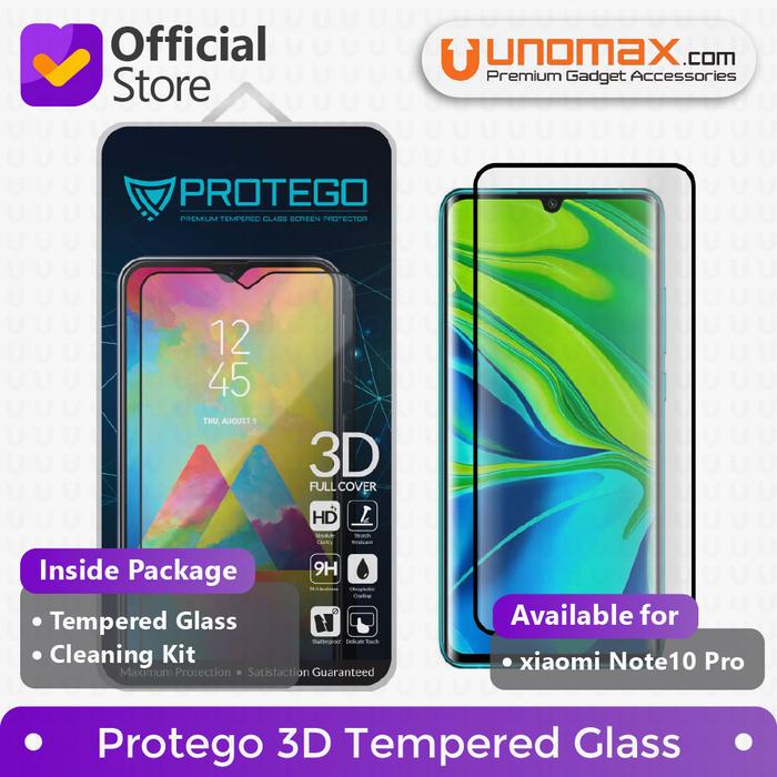 Gambar Tempered Glass Compatible With Xiaomi Mi CC9 Pro / Mi Note 10 / Mi Note 10 Pro Protego 3D Full Glue Screen Protector - - Hitam dari unomax undefined Tokopedia