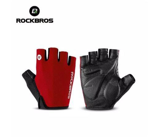 Gambar Sarung Tangan Sepeda RockBros Gloves Half Finger Gel - Merah, M dari Tafeetoes undefined Tokopedia