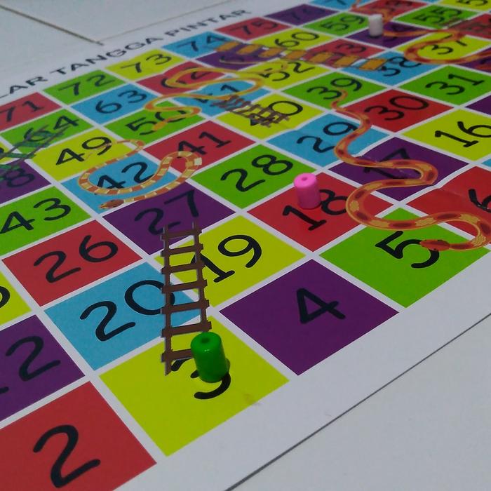 Gambar Mainan Edukasi dan belajar anak edisi ular tangga pintar matematika dari APEM_Edukasi undefined Tokopedia