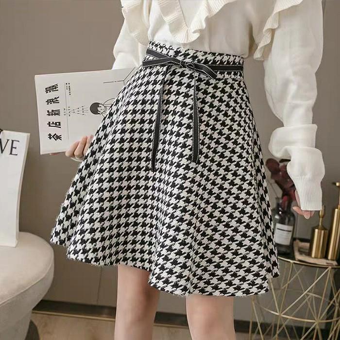 ONNIEFASHION 9816 Miss A Skirt/Rok Midi/Rok Flare/Rok Wanita BLACK, S