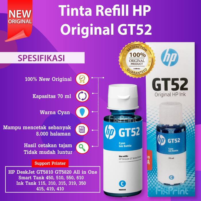Gambar Tinta HP GT52 GT53 Original Printer GT5810 GT5820 115 315 415 319 419 - Biru dari FixPrint Indonesia undefined Tokopedia