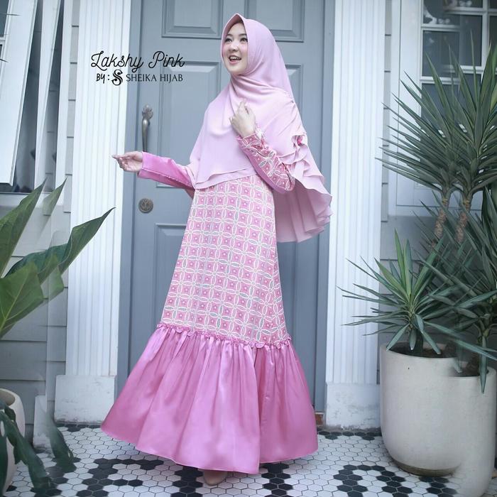 Gambar GAMIS BATIK LAKSHY DRESS by Sheika Hijab - Pink, S dari Aurelhijab Official undefined Tokopedia