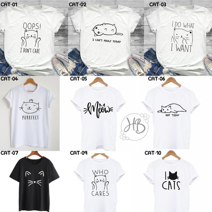 READY KAOS KUCING KAOS CAT TSHIRT WOMEN 