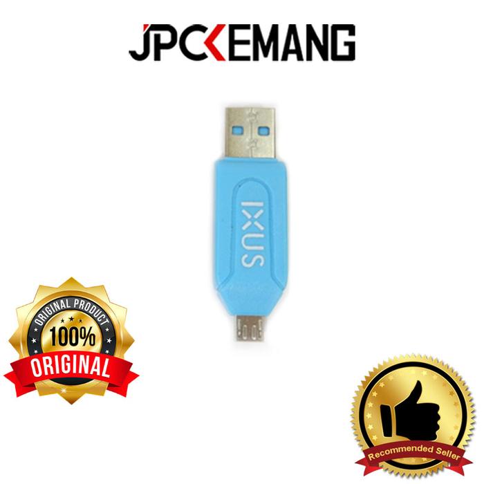 Gambar OTG Card Reader IXUS / Card Reader IXUS OTG Micro USB ORIGINAL - Cyan dari JPC Kemang undefined Tokopedia
