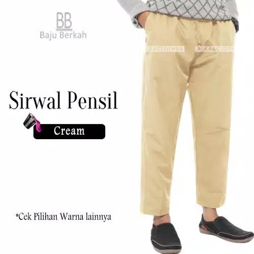 Gambar Celana Pria Chino Hitam Standar Regular Pangsi Sirwal Ngatung Katun M - cream dari fukikira pohs undefined Tokopedia