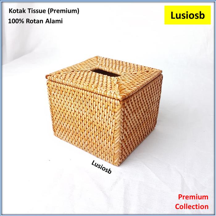 Gambar Tempat Tissue Rotan / Kotak Tissue / Rattan Tissue Box / Kotak Tisu - Kecil Small dari LusioSB undefined Tokopedia