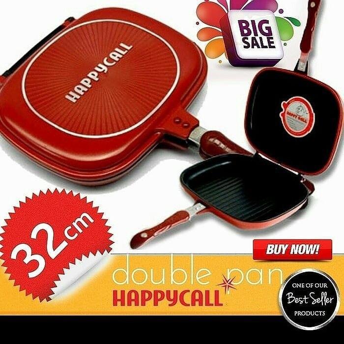 Jual Happy Call Jumbo 32cm ORI Double Pan panci wajan HappyCall Grillpan Kota Surabaya