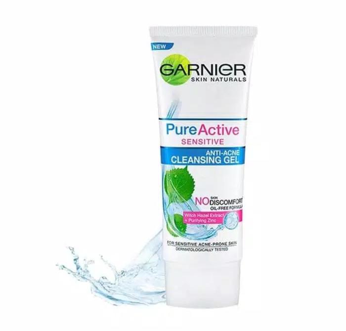 Gambar GARNIER PURE ACTIVE SENSITIVE ANTI ACNE CLEANSING GEL 100ml dari BaliMurniGoe undefined Tokopedia