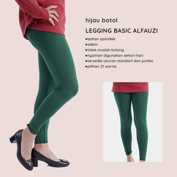 Gambar Celana lejjing basic standar bahan super elastis / celana lejjing - HIJAU BOTOL dari ALFAUZI COLLECTION undefined Tokopedia