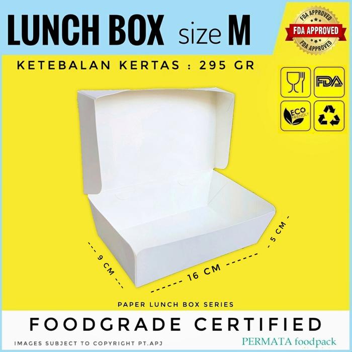 Gambar PAPER BOX/ LUNCH BOX / PAPER BOX KERTAS / PAPER BOX TAKE AWAY size M dari Permata Foodpack undefined Tokopedia