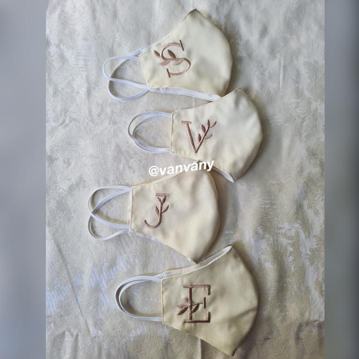 Gambar embroidery alphabet mask - Masker custom huruf dari vannydecapulet undefined Tokopedia