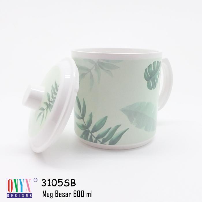 Gambar Onyx Seiv, Cangkir Mug + Tutup Besar 600ml: Melamin, Aman untuk Makanan, 3105SB Motif - Foresta dari Onyx Melamin undefined Tokopedia