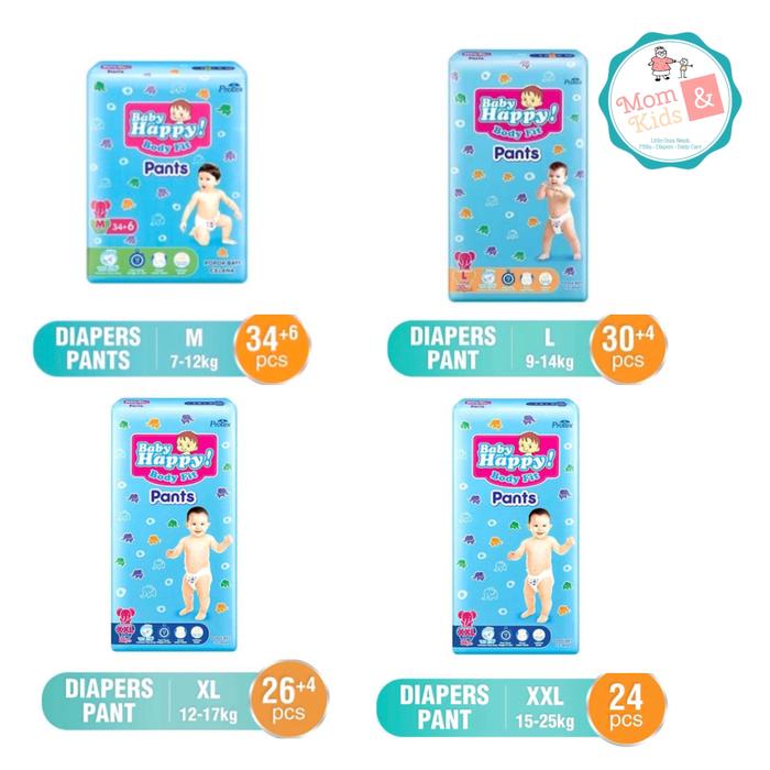 Promo Harga BABY HAPPY Body Fit Pants M34 34 pcs - Tokopedia