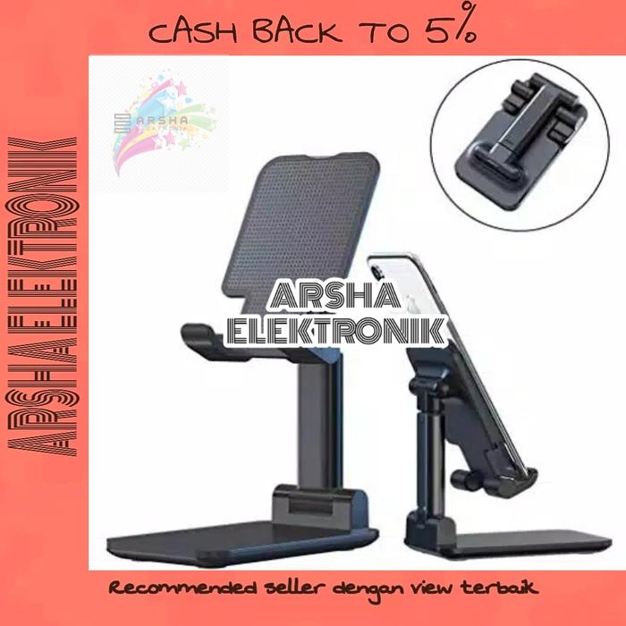 Jual MOBILE PHONE HOLDER STAND ADJUSTABLE METAL DESKTOP TABLET