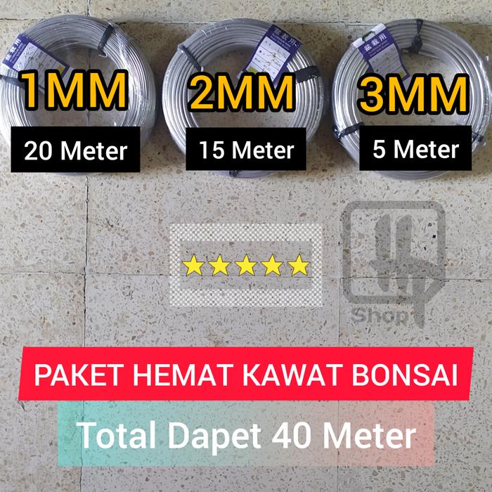Gambar Kawat Bonsai Paket 1MM, 2MM,3MM Total 40 Meter dari PHS GARDENING SOLUTION undefined Tokopedia