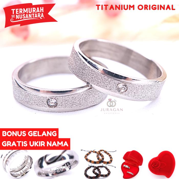 Gambar [UKIR NAMA + BOX HATI] Cincin Couple BUCIN Titanium M9 BONUS Gelang - Pria 6, Wanita 9 dari DoubleU Indonesia undefined Tokopedia