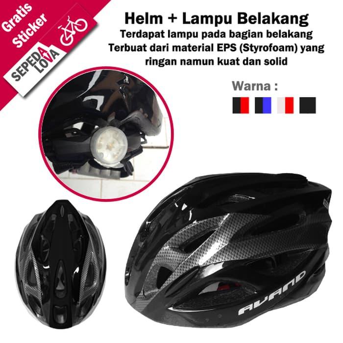 Gambar Helm Sepeda Avand A-19 MTB Roadbike Lampu Belakang Busa Outdoor - Hitam dari Sepedalova undefined Tokopedia