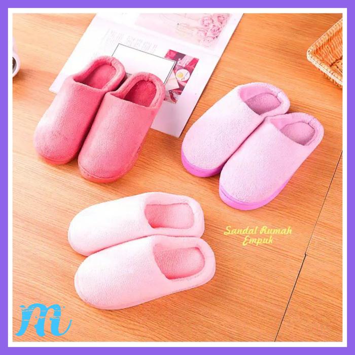 Sandal rumah Sendal tidur home indoor bulu FRUIT Slipper Slippers S5  Merah Muda, 40-41