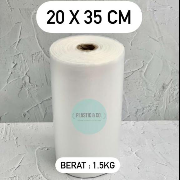 Gambar PLASTIK HD BUAH ROLL / PLASTIK BUAH / PLASTIK FOTOCOPY 1,5 kg - 20 x 35 cm dari Plastic and Co undefined Tokopedia