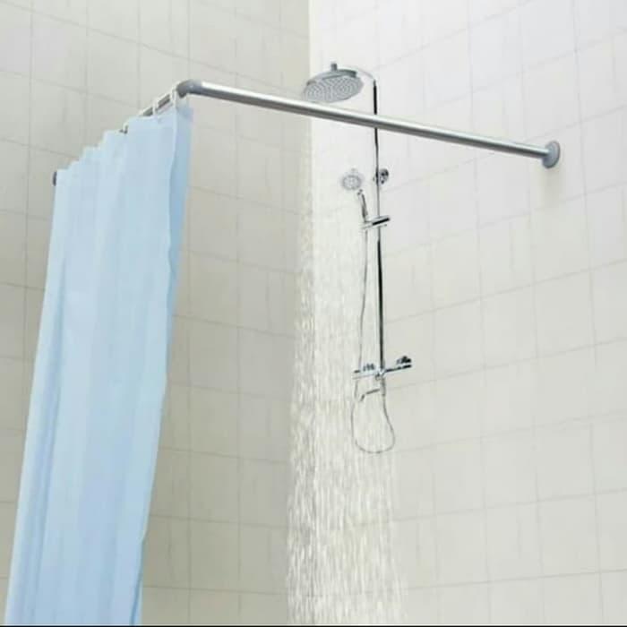 Gambar Tiang shower Curtain 3in1 / Tirai Kamar mandi U/L dari SAGARA SANITARY undefined Tokopedia
