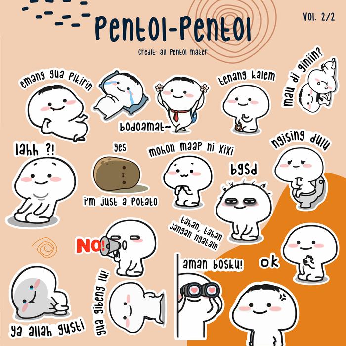 Gambar Pentol-Pentol Sticker Pack - Vol. 2, Normal dari Stciker_ undefined Tokopedia