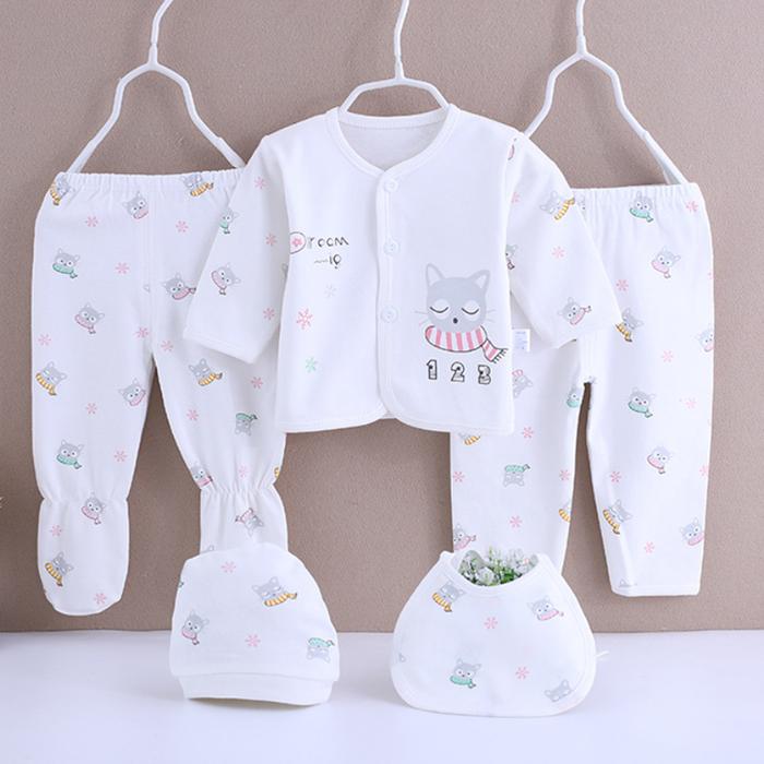 Gambar [Paket 5pcs] Perlengkapan Bayi Baru Lahir Baju Newborn Gift Set Cat - Merah Muda dari Aquarinz undefined Tokopedia
