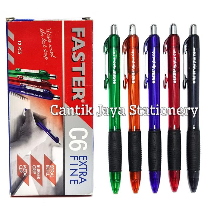 Jual Pulpen Ballpoint Pena Pen Faster C6 Cetek Extra Fine 0 7 Mm Per Pcs Kota Makassar Cantik Jaya Stationery Tokopedia