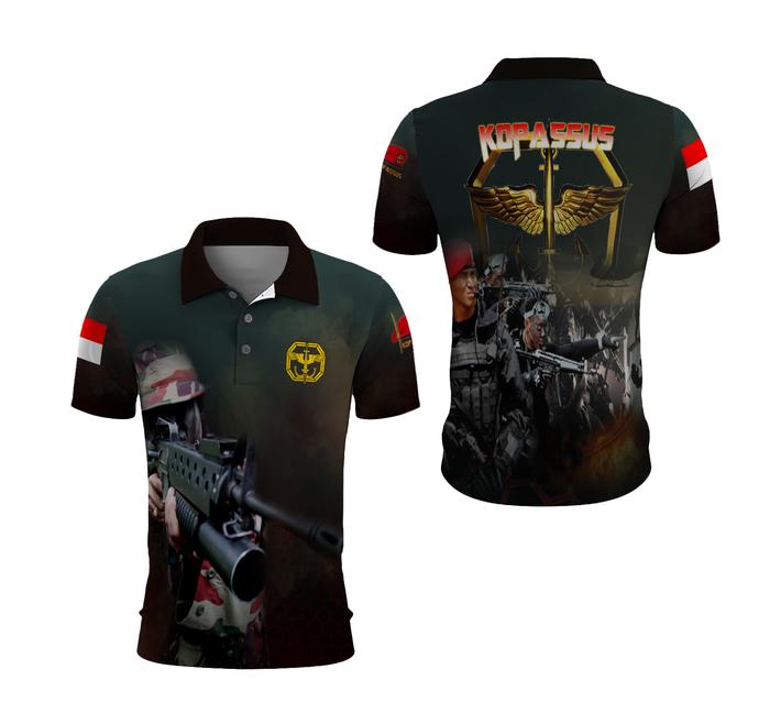 Gambar Polo Shirt Kaos Polo Pria KOPASSUS FullPrint - S dari FikaStore undefined Tokopedia