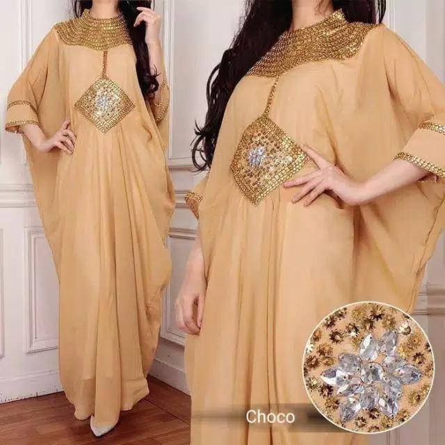 Gambar Gamis Kaftan Jumbo Mewah Elegan Dress Gaun Pesta Kondangan Muslimah - COKSU, XL dari Butik Berkah Online Shop undefined Tokopedia