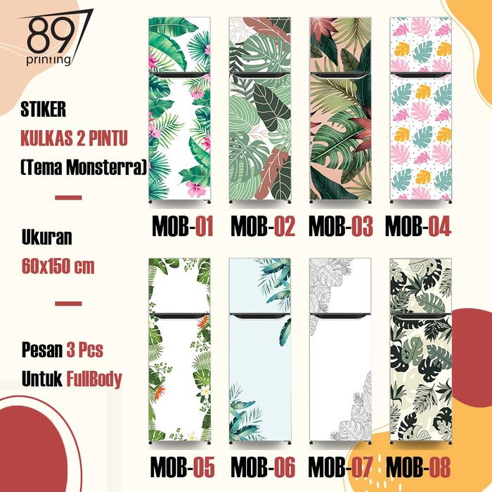 Gambar Stiker Kulkas 2 Pintu - Monstera dari CV. 89 Printing undefined Tokopedia