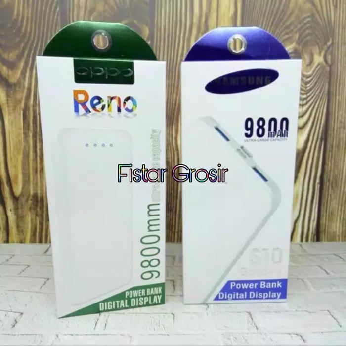 Powerbank PB Fast Charging Slim Samsung S10 Oppo Reno USB 9800mAh Putih