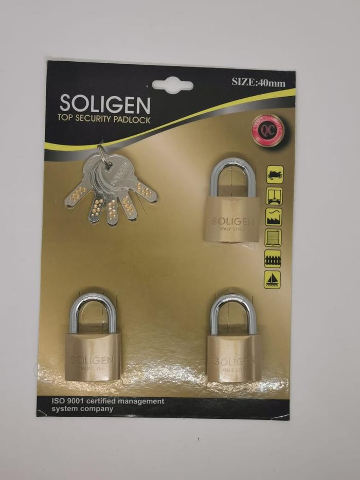 Gambar Gembok Master Key SOLIGEN 3 pcs Kuningan 40 50 60 mm Komputer Padlock - 40 dari Di Toko bangunan undefined Tokopedia