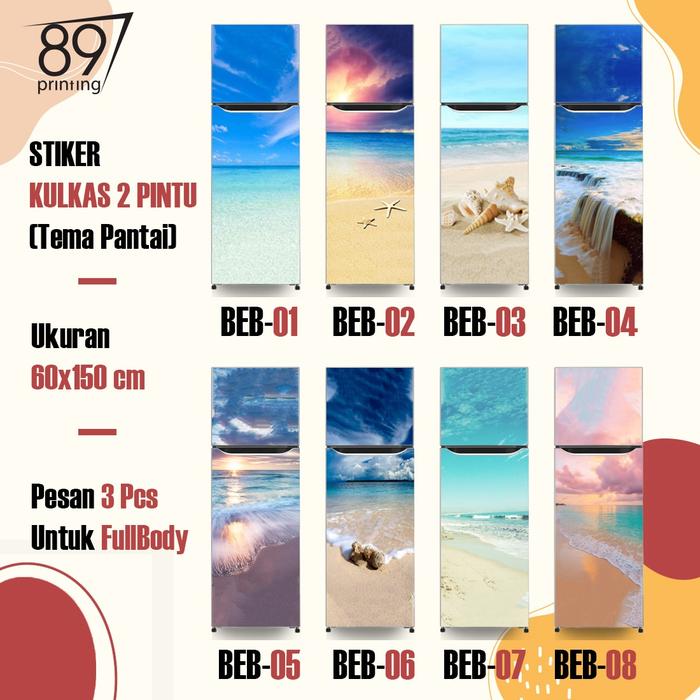 Gambar Stiker Kulkas 2 Pintu - Pantai dari CV. 89 Printing undefined Tokopedia