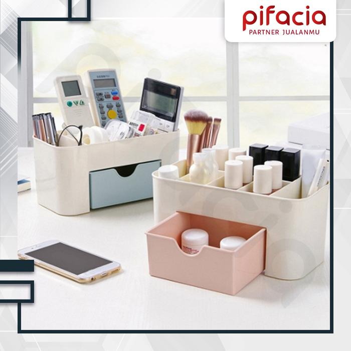 Gambar Rak Kosmetik Laci Tempat Organizer Kosmetik Desktop Make Up Storage - Random, PACKING BUBBLE dari Pifacia undefined Tokopedia