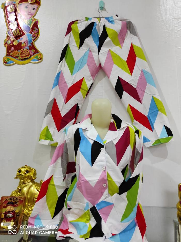Gambar blinqshop baju tidur piyama PP MOTIF - PELANGI dari BLINQ SHOP undefined Tokopedia