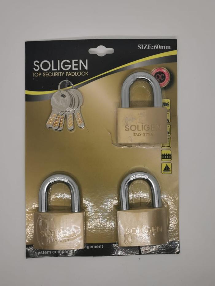 Gambar Gembok Master Key SOLIGEN 3 pcs Kuningan 40 50 60 mm Komputer Padlock - 60 dari Di Toko bangunan undefined Tokopedia