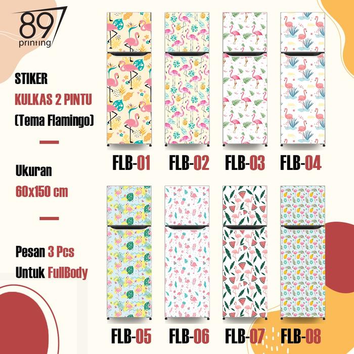 Gambar Stiker Kulkas 2 Pintu - Flamingo dari CV. 89 Printing undefined Tokopedia