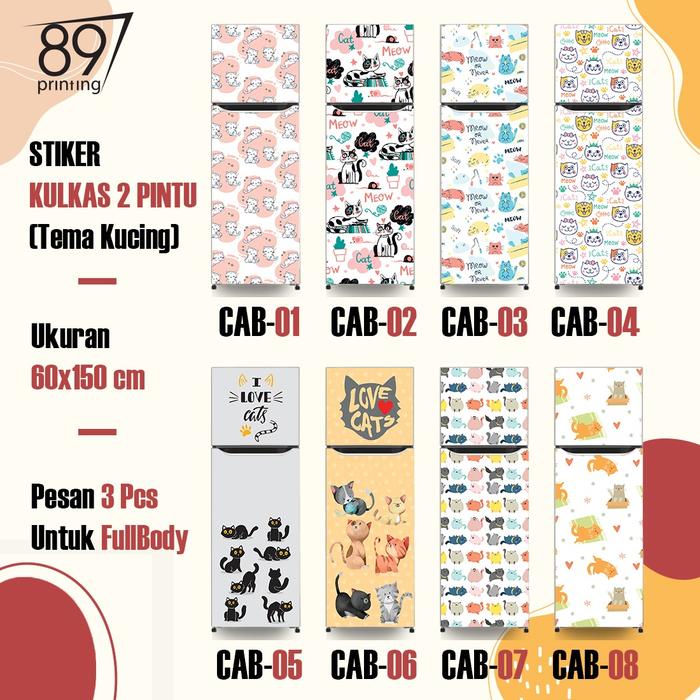 Gambar Stiker Kulkas 2 Pintu - Kucing dari CV. 89 Printing undefined Tokopedia
