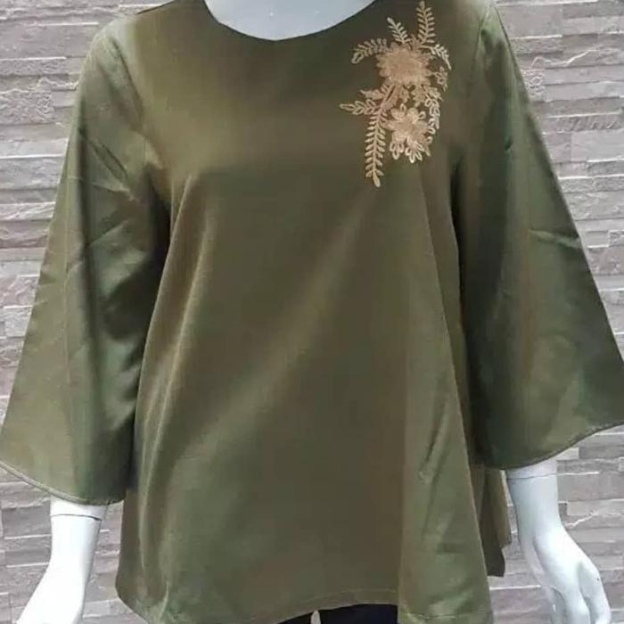 Gambar Baju Batik Wanita / Blouse Outer Atasan Batik - Jacinda Top - Hijau dari KYO Batik undefined Tokopedia