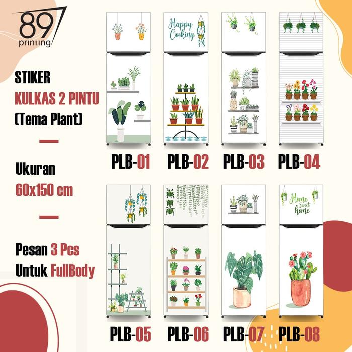 Gambar Stiker Kulkas 2 Pintu - Plant dari CV. 89 Printing undefined Tokopedia