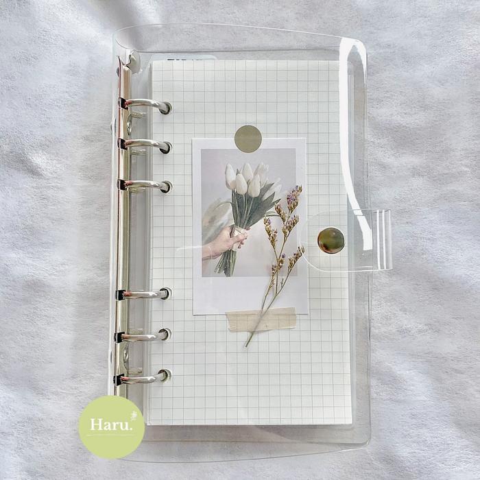 Gambar Binder Transparan 6 Rings A5 A6 I Transparent Binder Cover - A6 dari Haru.collections undefined Tokopedia