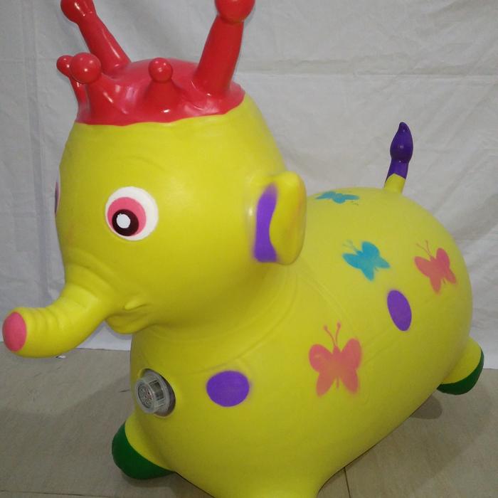Gambar Animal Jumping music karet motif Gajah (SNI) / Mainan Kuda Kudaan Anak - Kuning dari Grosir_Toys undefined Tokopedia
