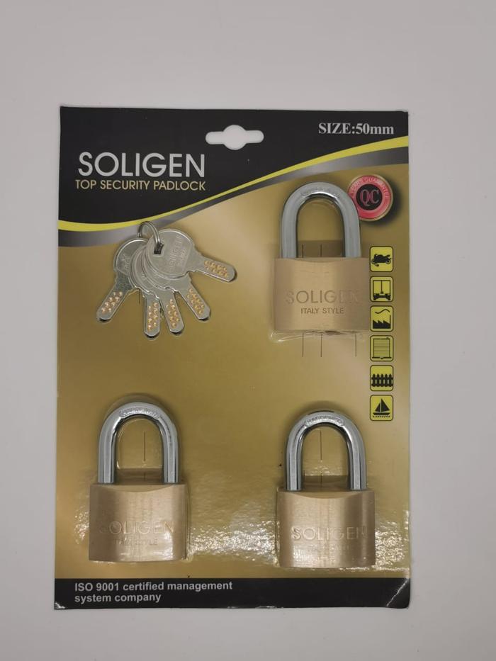 Gambar Gembok Master Key SOLIGEN 3 pcs Kuningan 40 50 60 mm Komputer Padlock - 50 dari Di Toko bangunan undefined Tokopedia
