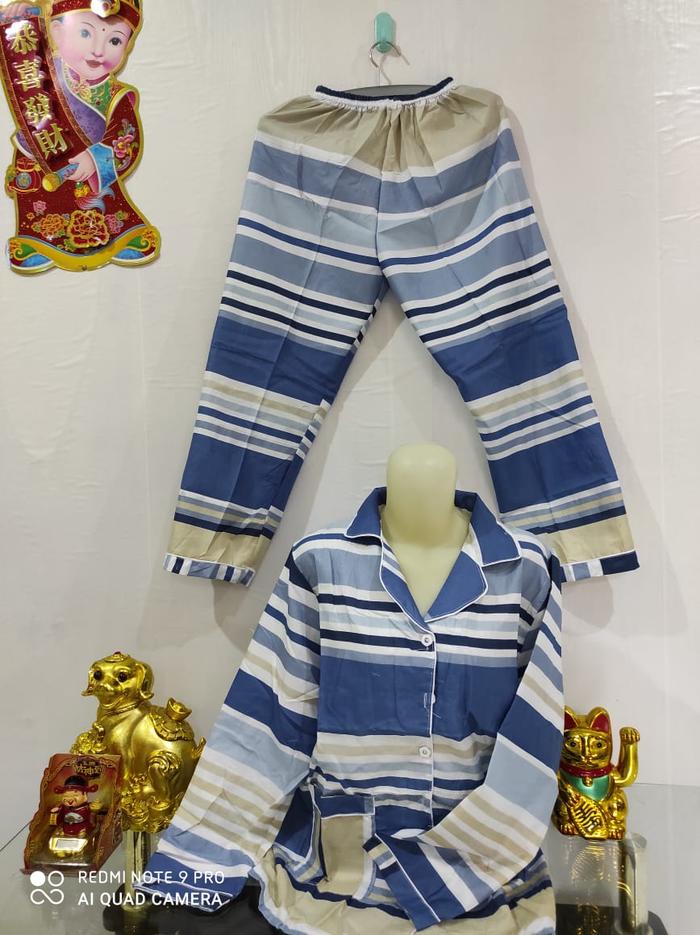 Gambar blinqshop baju tidur piyama PP MOTIF - Biru dari BLINQ SHOP undefined Tokopedia