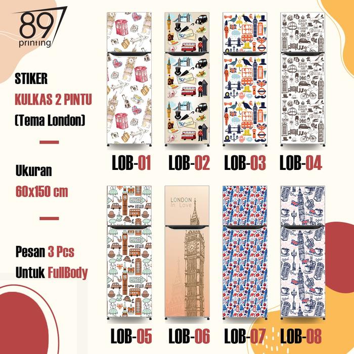Gambar Stiker Kulkas 2 Pintu - London dari CV. 89 Printing undefined Tokopedia