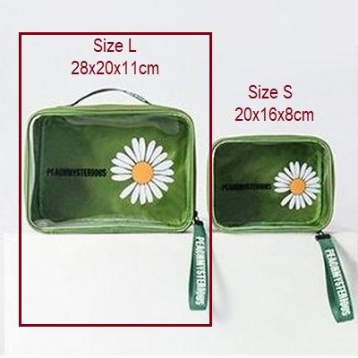 Gambar Waterproof Cosmetic Toiletry DAISY Transparent Bag / Tas Kosmetik - Green, Size S dari NidjiShop_NEW undefined Tokopedia